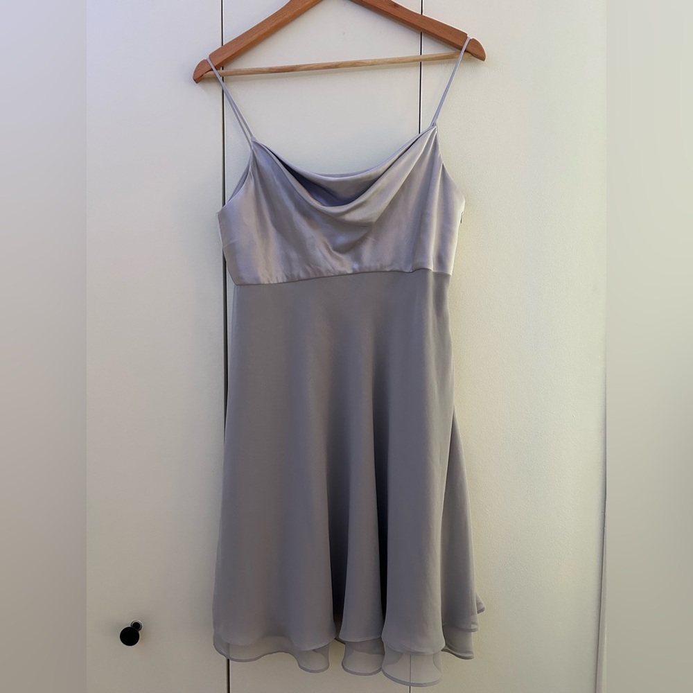 Satin Cowl Neck Midi Dress in Light Lavender